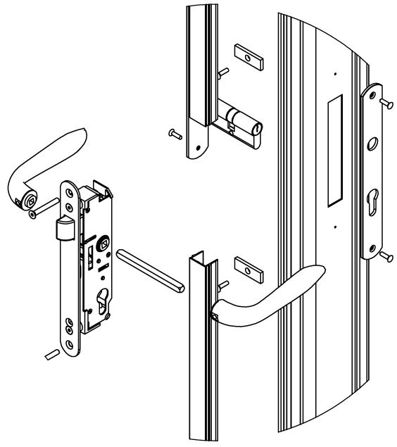 Assemblage du portail battant klos-up - Kit avec serrure D tail serrure.JPG